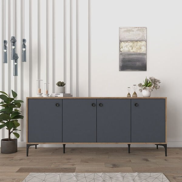 Eylül Modern Konsol 180 cm  Sepet-Antrasit