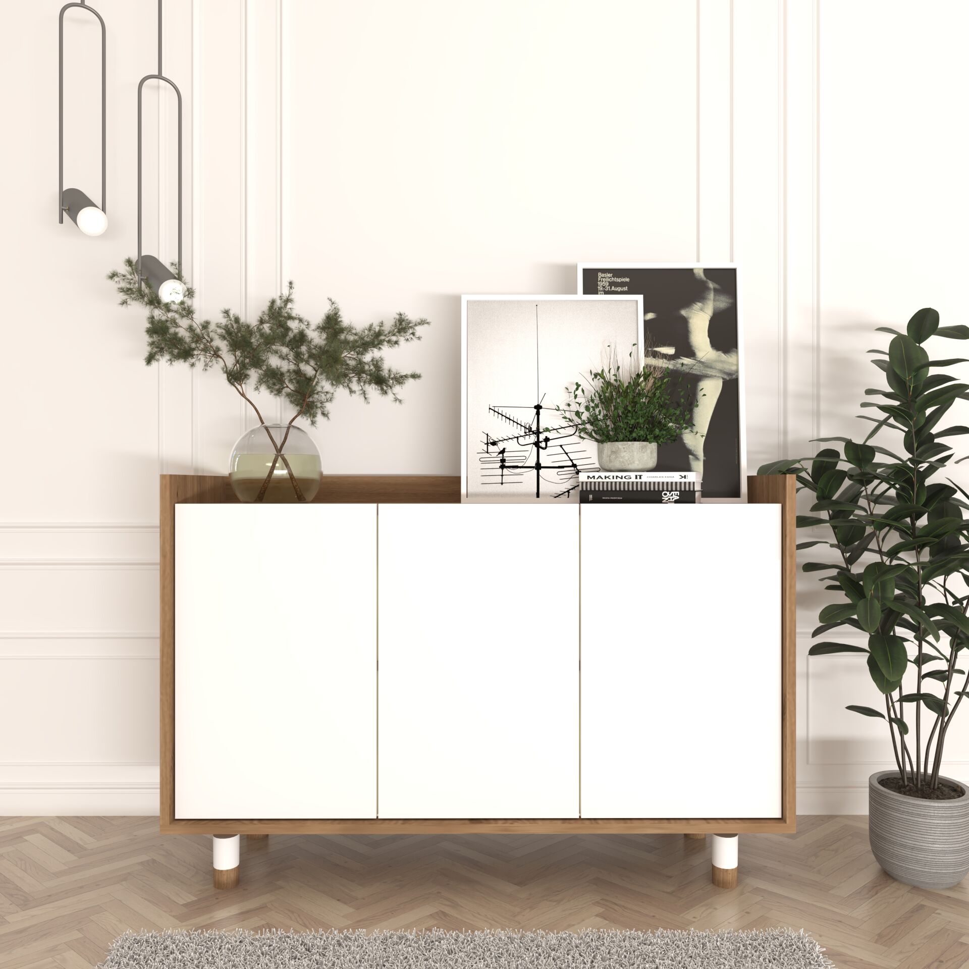 Ala Kahve Köşesi, Çok Amaçlı Dolap Sepet - Beyaz