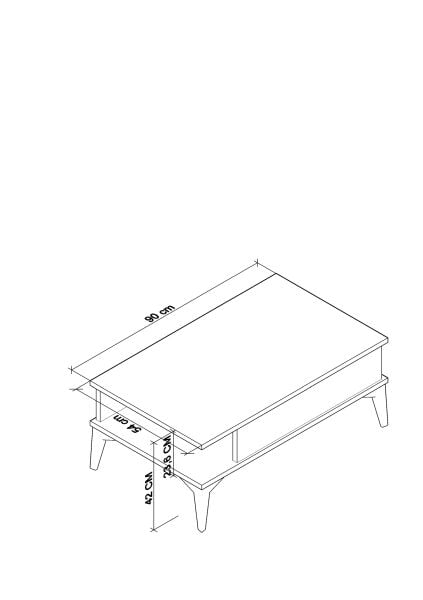 Marin Orta Sehpa , Koyu Ceviz , Çizgi Desenli , Raflı (SANDIK RENGİ)
