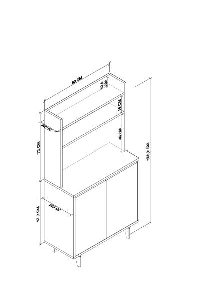 Salt Kahve Köşesi , Raflı Çok Amaçlı Dolap Beyaz