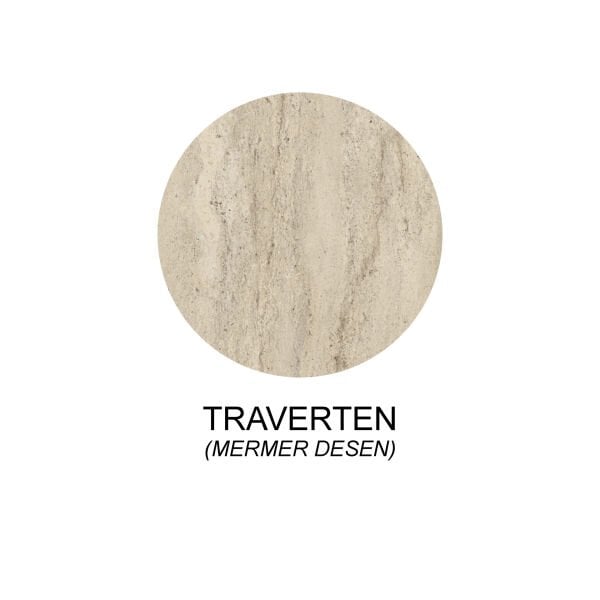 Vera 2 ' li Orta Sehpa , Servis Sehpası  Traverten (Mermer Desen)