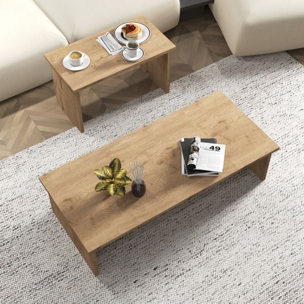 Vera 2 ' li Orta Sehpa , Servis Sehpası Sepet (Meşe)