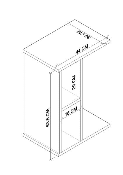 Vera Yan Sehpa , Servis Sehpası Traverten ( Mermer Desen )