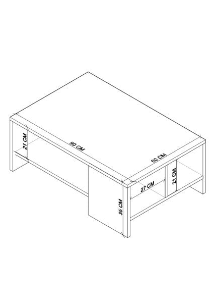 Liri Orta Sehpa Traverten (mermer desen) - Kumsal (sis gri)