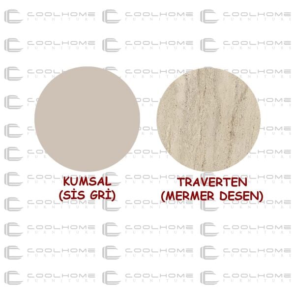 Novi Orta Sehpa , Servis , Zigon Sehpa Traverten (Mermer Desen) - Kumsal