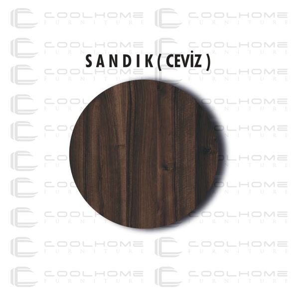 Vera 2'li Orta Sehpa , Servis Sehpası Sandık (Ceviz)