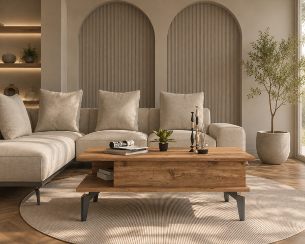 Marin Orta Sehpa , Atlantik Çam ( Ceviz ) , Raflı